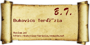 Bukovics Terézia névjegykártya